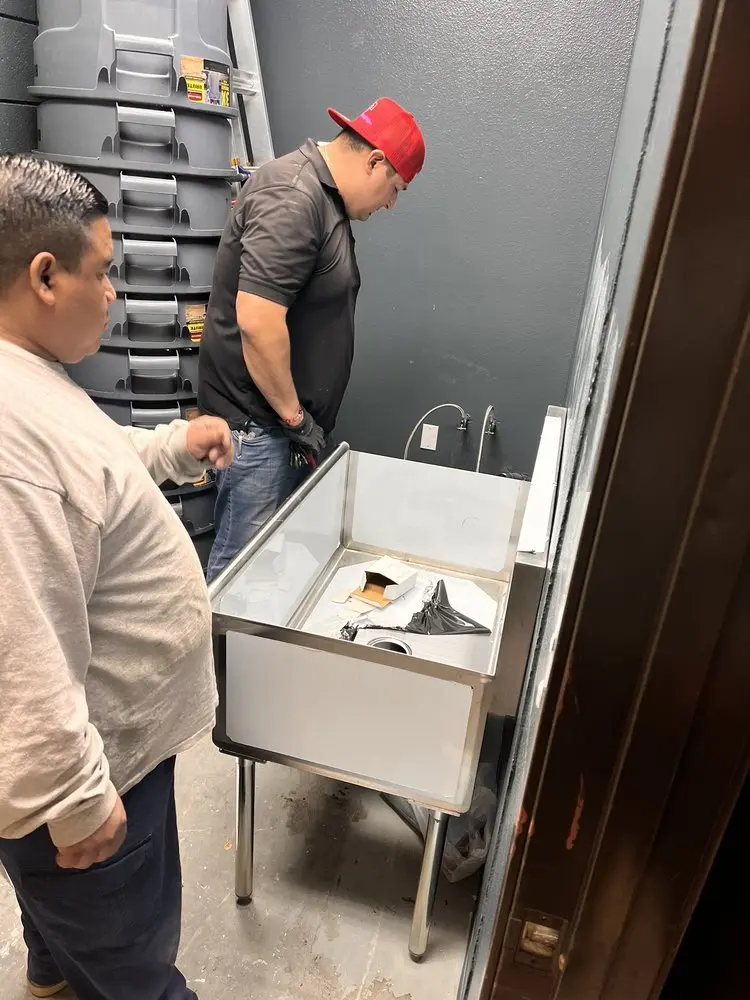 Commercial plumbing and sink installation in Saginaw